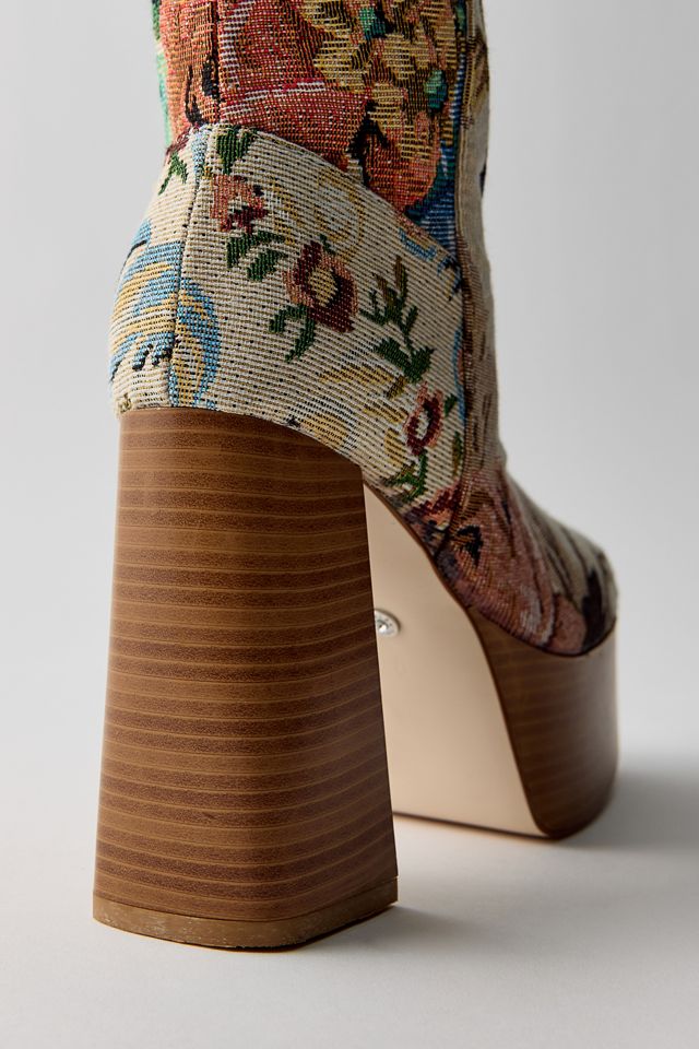 Azalea Wang Zilpah Floral Brocade Booties #2