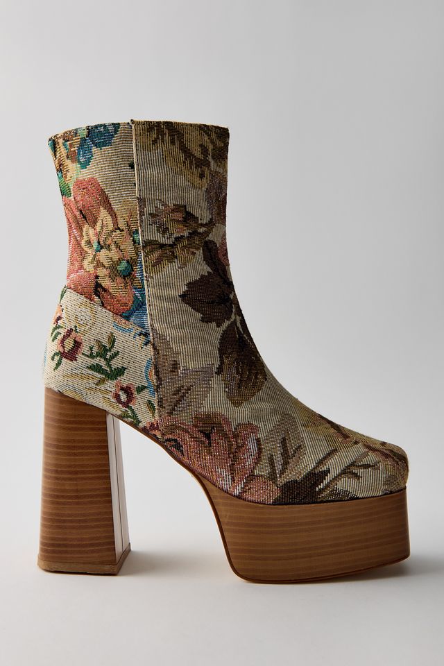 Azalea Wang Zilpah Floral Brocade Booties #3