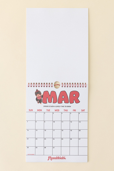 PIPSTICKS Monchhichi 2027 Sticker Wall Calendar