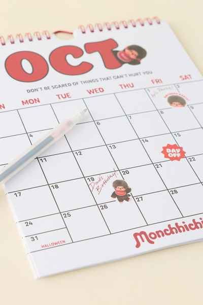 PIPSTICKS Monchhichi 2027 Sticker Wall Calendar
