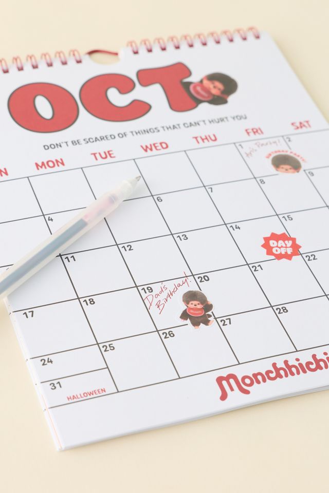 PIPSTICKS Monchhichi 2027 Sticker Wall Calendar #3