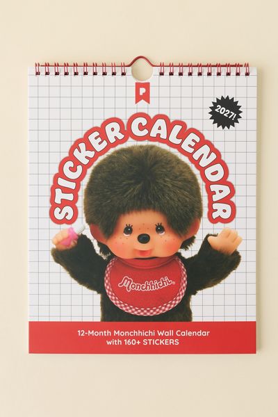 PIPSTICKS Monchhichi 2027 Sticker Wall Calendar
