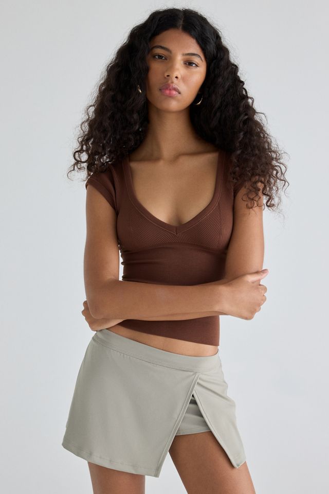 Out From Under Saturday Sculpt Slit Mini Skort #1