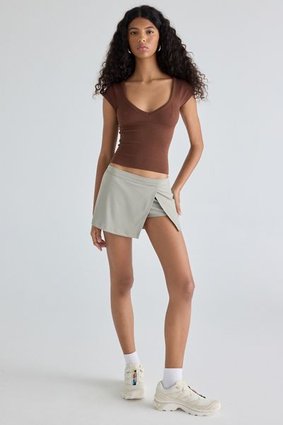Out From Under Saturday Sculpt Slit Mini Skort