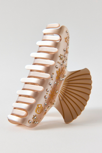Urban Outfitters Champagne Shell Claw Clip In Gold, Women's At