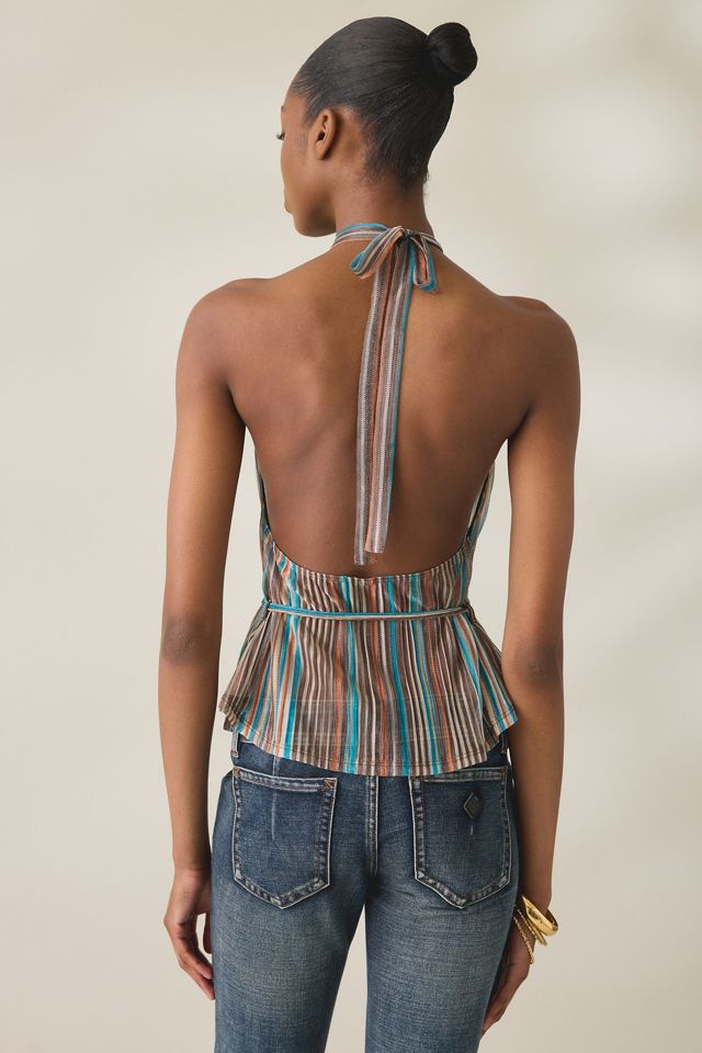 Motel Brienne Tie-Waist High Halter Neck Top #2