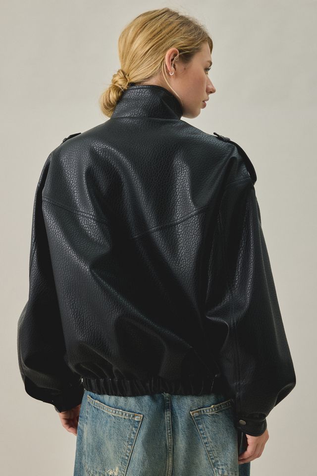 Azalea Wang UO Exclusive Narelle Oversized Faux Leather Bomber Jacket #3