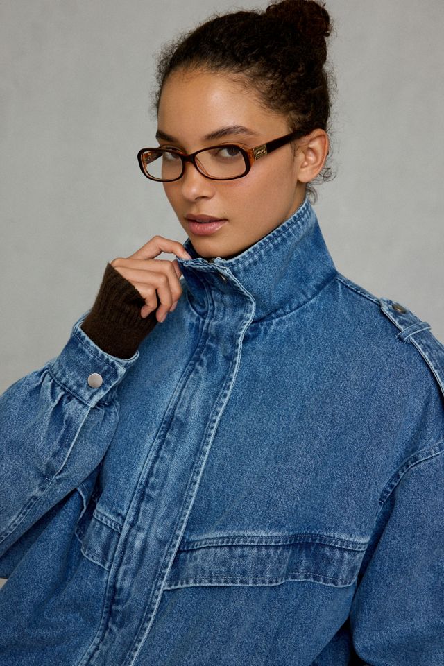 Azalea Wang UO Exclusive Narelle Oversized Denim Bomber Jacket #2