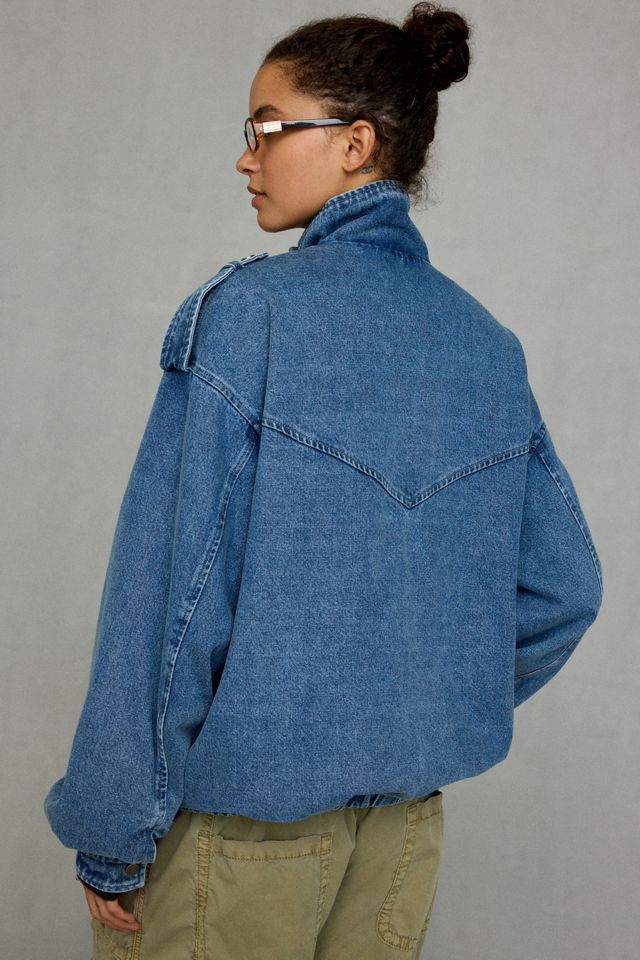 Azalea Wang UO Exclusive Narelle Oversized Denim Bomber Jacket #3