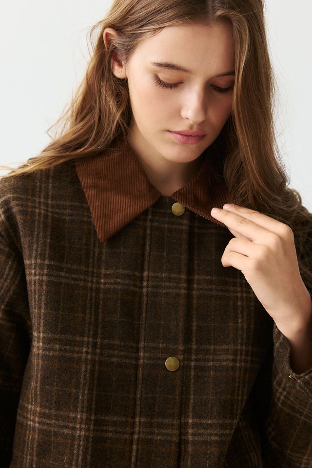 ASTR The Label Shae Wool Blend Plaid Barn Jacket #1