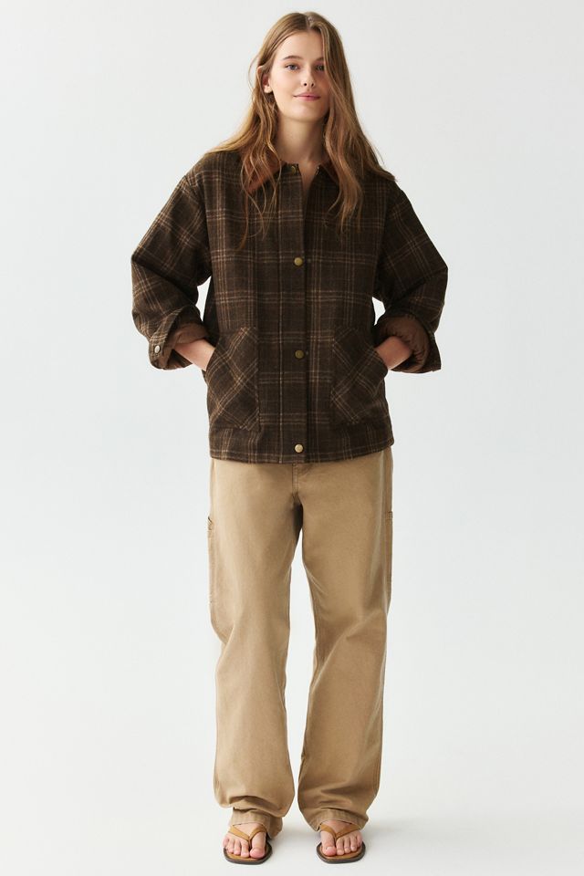 ASTR The Label Shae Wool Blend Plaid Barn Jacket #2