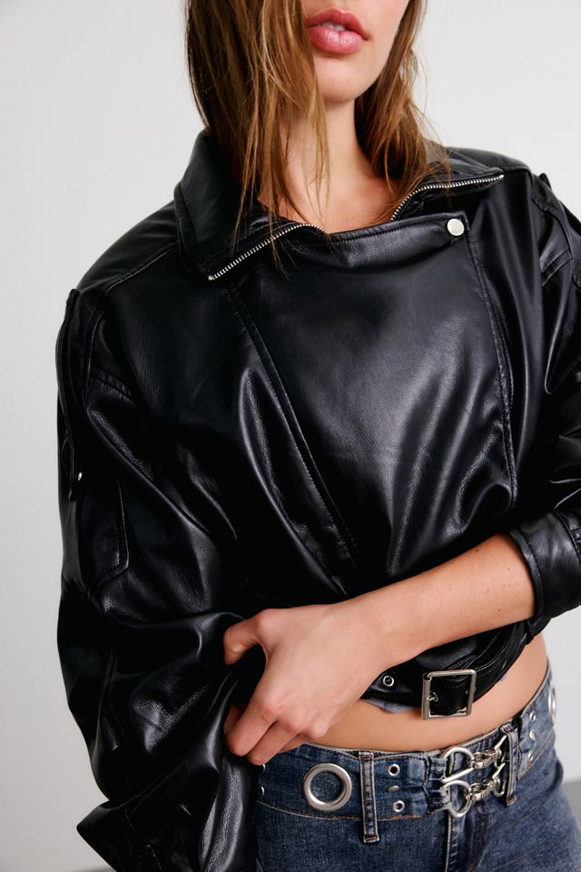 Veste moto en simili cuir Papoose Azalea Wang #3