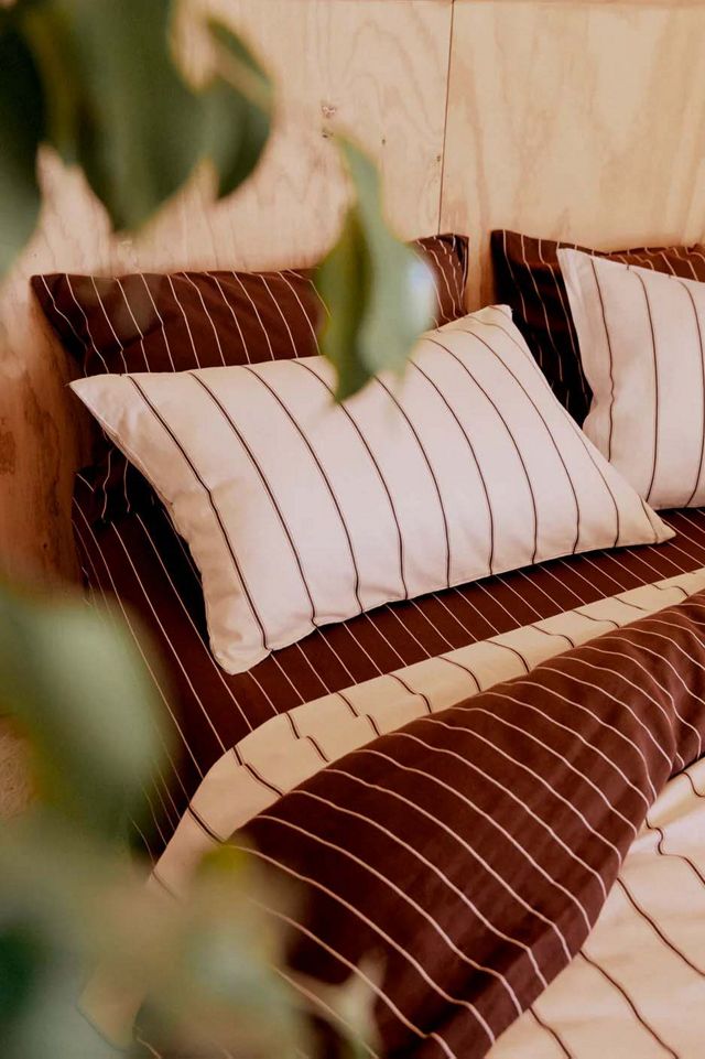 Hommey Reversible Striped Cotton Sateen Duvet Cover #4