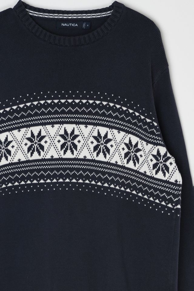 Vintage Y2k Navy & White Fair Isle Sweater #1