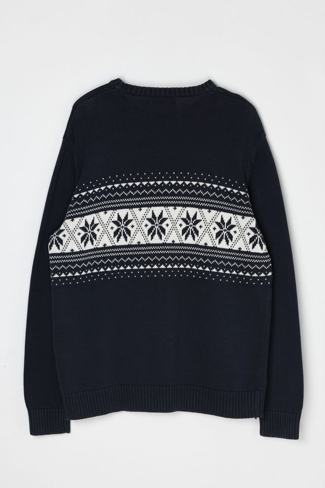 Vintage Y2k Navy & White Fair Isle Sweater #2