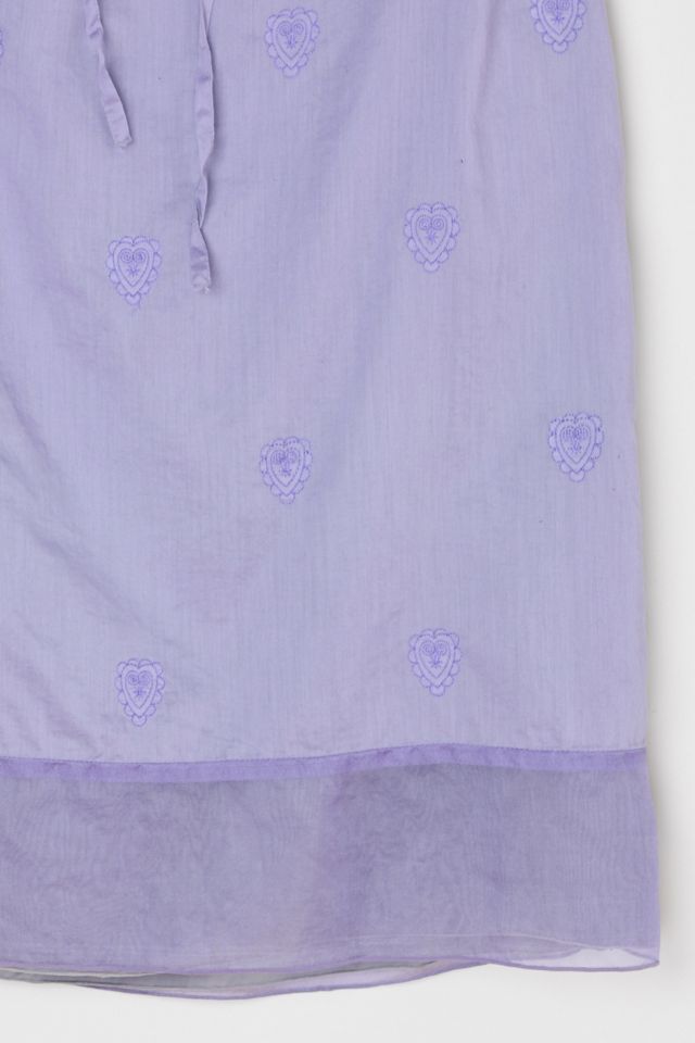 Vintage Y2k Light Purple Embroidered Mini Skirt with Tie #1