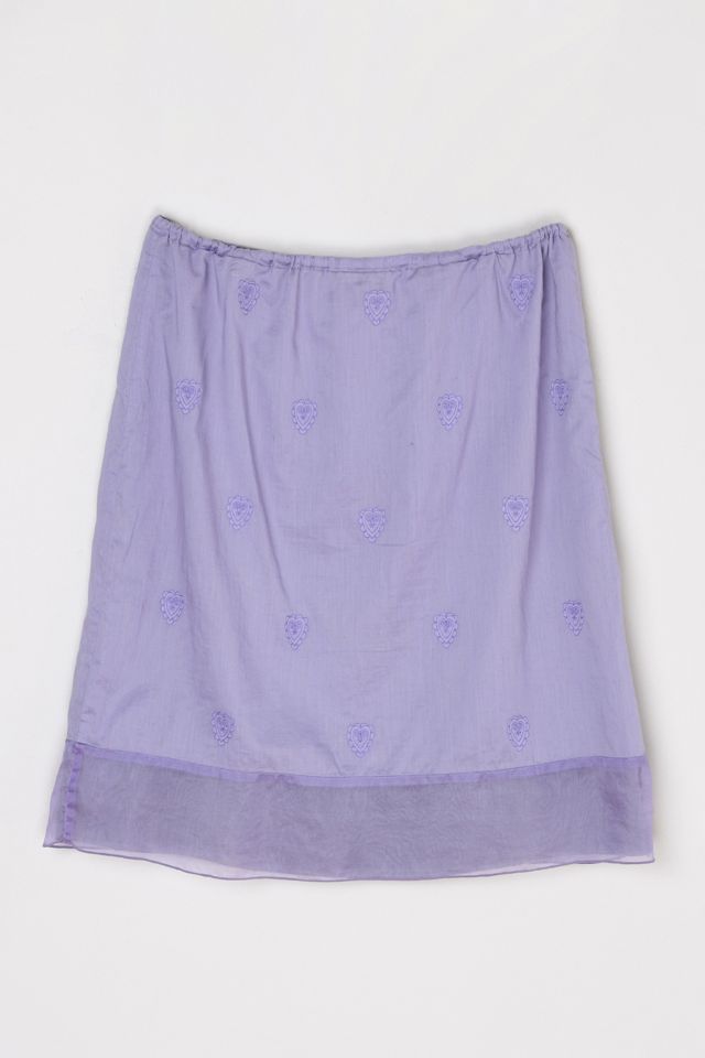 Vintage Y2k Light Purple Embroidered Mini Skirt with Tie #3