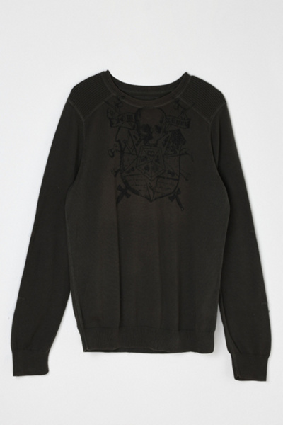 Vintage Y2k Guess Printed Sweater with Ribbed Panels | Urban