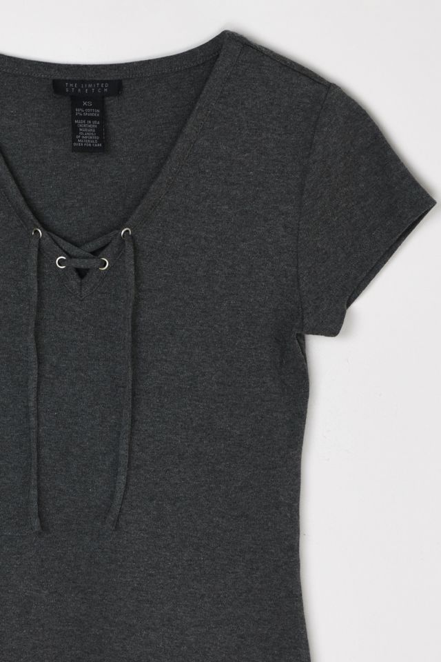 Vintage Y2k Laced Dark Grey Top #1