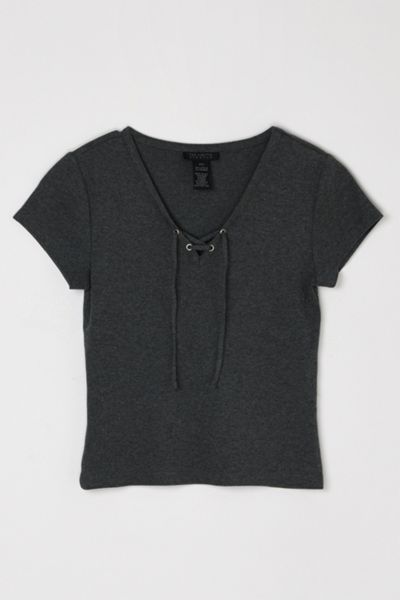 Vintage Y2k Laced Dark Grey Top