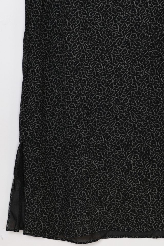 Vintage Y2k Black & Grey Printed Semi-Sheer Ankle-Length Dress #2