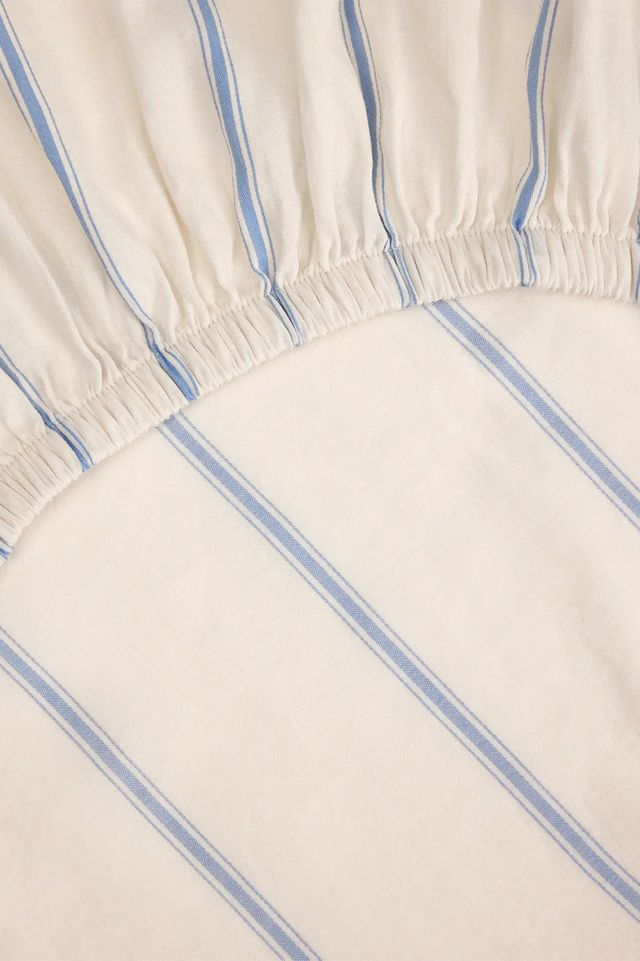 Drap-housse rayé en satin de coton Hommey #2
