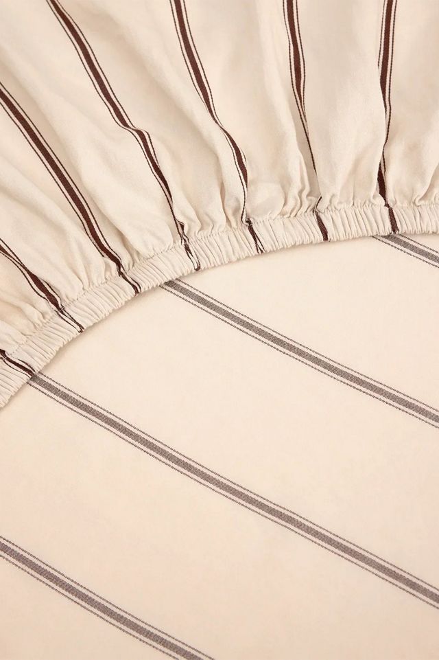 Hommey Striped Cotton Sateen Fitted Sheet #2