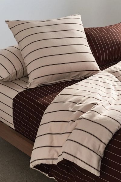 Hommey Striped Cotton Sateen Fitted Sheet