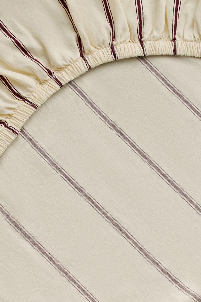 Hommey Striped Cotton Sateen Fitted Sheet #1