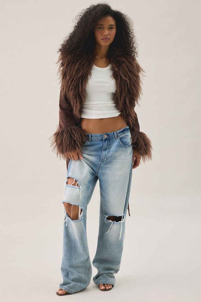 Azalea Wang Tori Faux Fur Trim Wrap Jacket #1