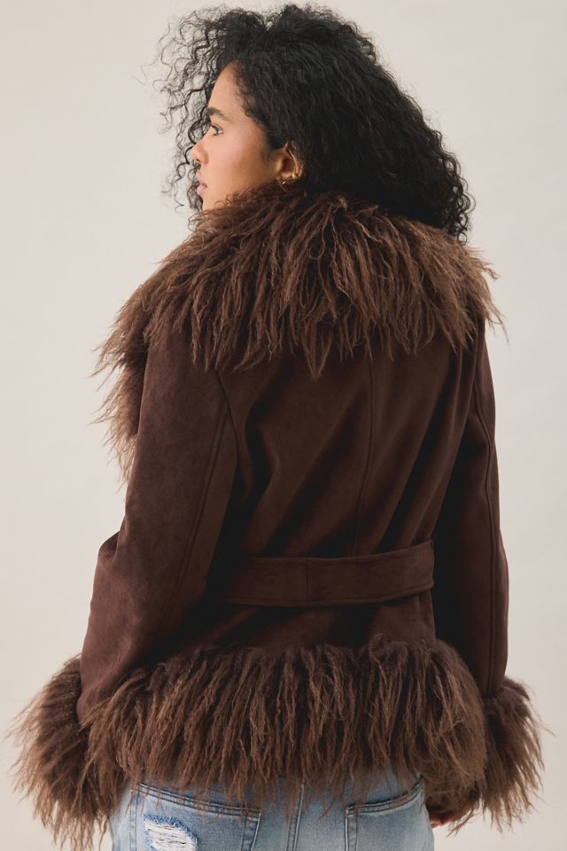 Azalea Wang Tori Faux Fur Trim Wrap Jacket #3