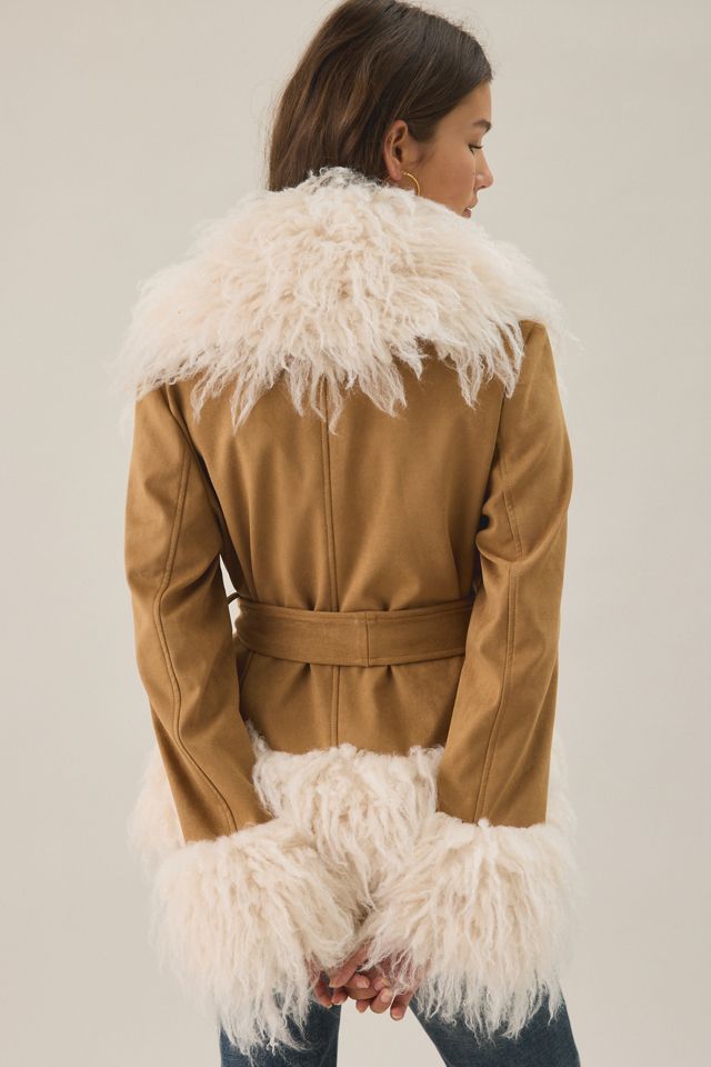 Azalea Wang Tori Faux Fur Trim Wrap Jacket #4