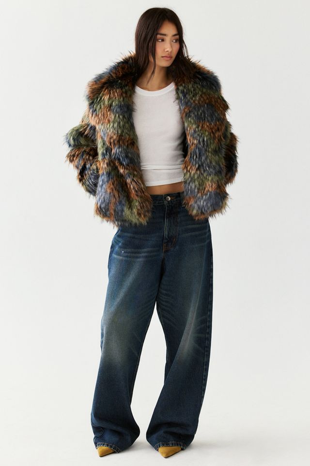 Azalea Wang Thessa Multi-Color Faux Fur Jacket #1