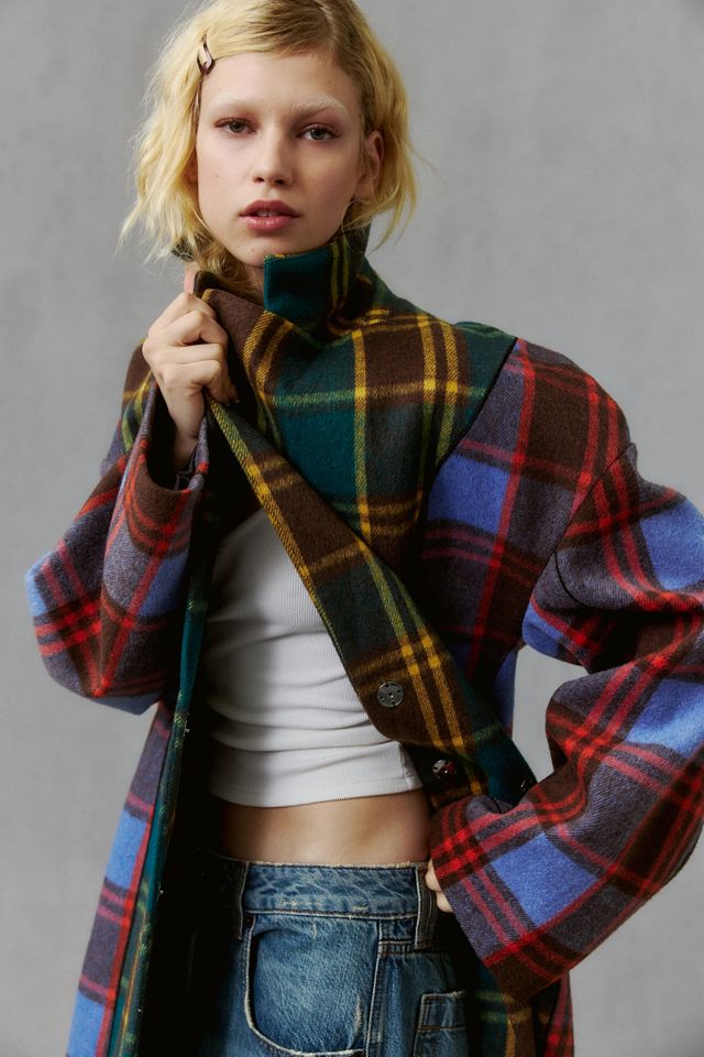 Azalea Wang Multi-Plaid Oversized Trench Coat #2