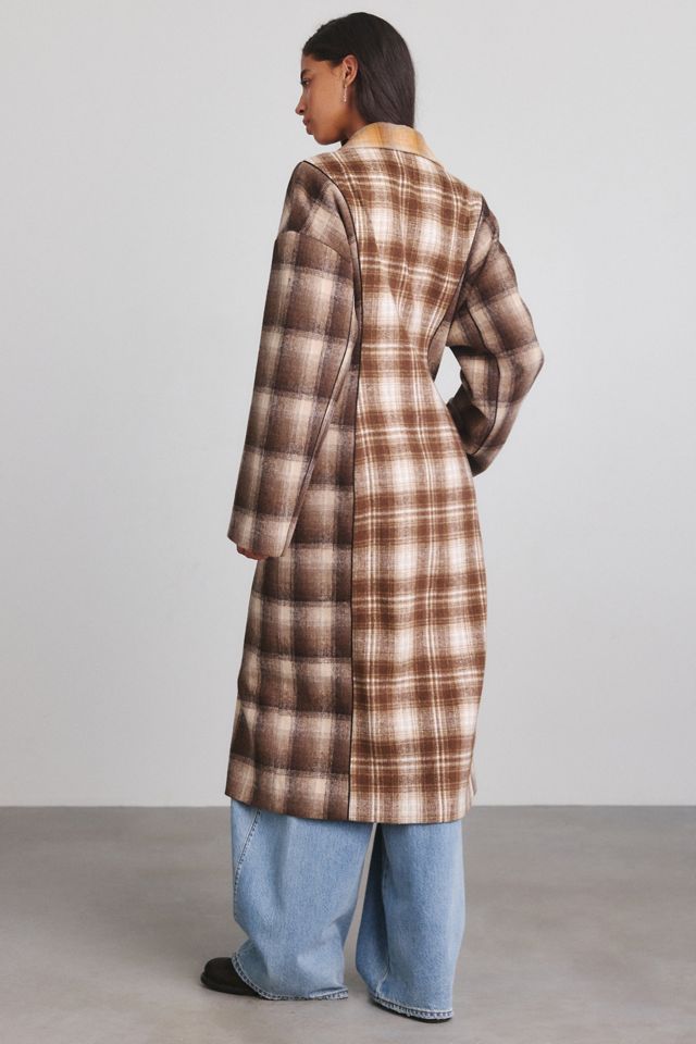 Azalea Wang Multi-Plaid Oversized Trench Coat #3