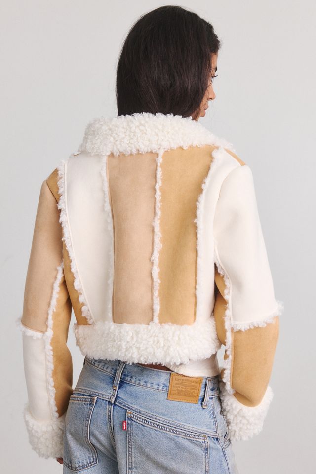 Azalea Wang Tellie Fleece Trim Faux Suede Moto Jacket #3