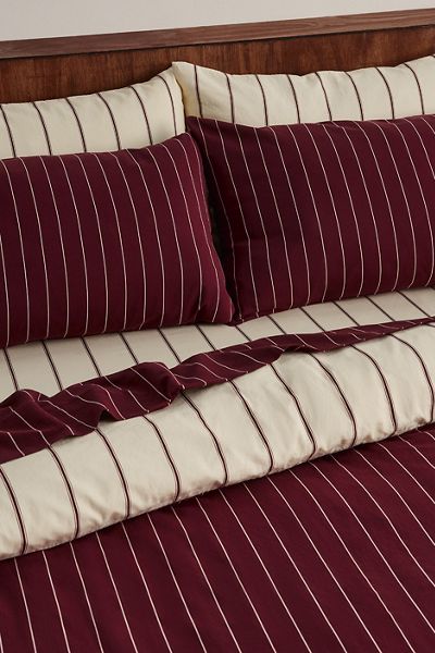 Hommey Striped Cotton Sateen Sham Set