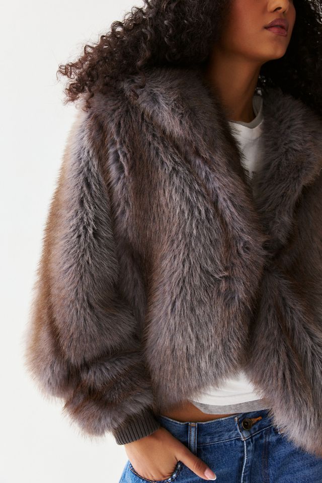 Azalea Wang Dusk Oversized Hooded Faux Fur Jacket #4