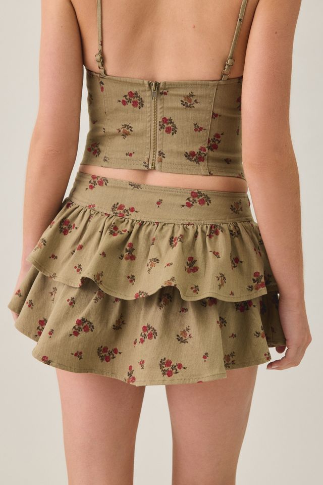 BDG Sweet Talker Tiered Ruffle Denim Mini Skirt #3