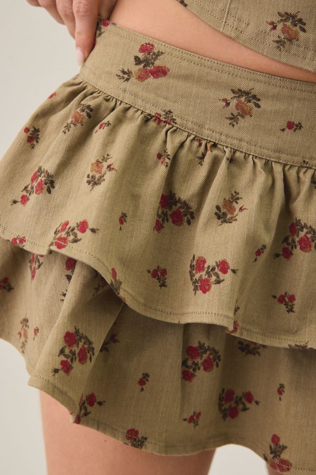 BDG Sweet Talker Tiered Ruffle Denim Mini Skirt #4