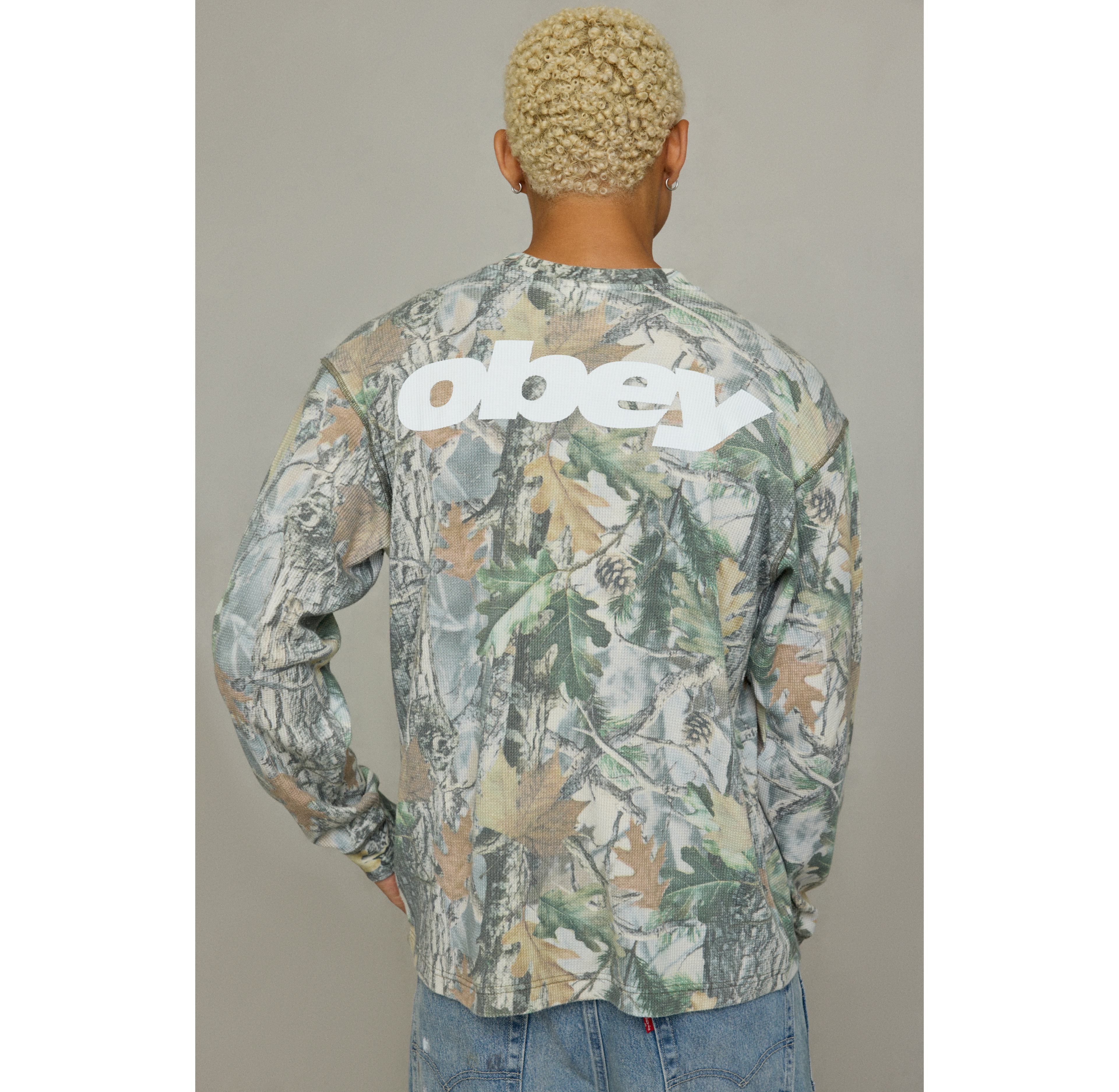 OBEY League Graphic Thermal Long Sleeve Tee