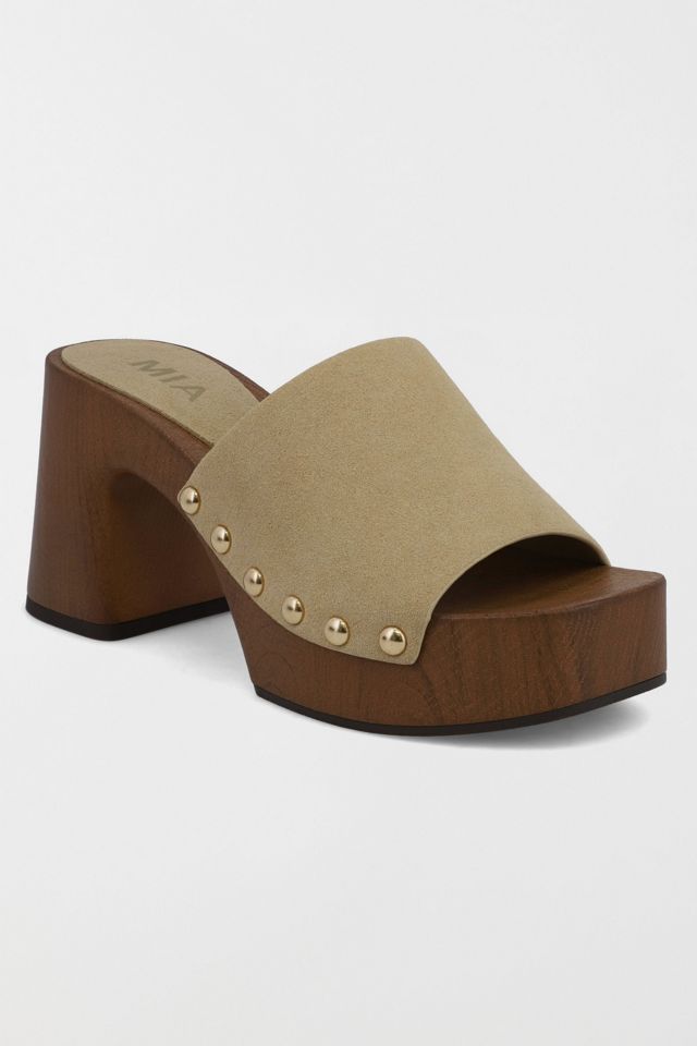 MIA Emmerie Heeled Mule Wooden Sandal #1
