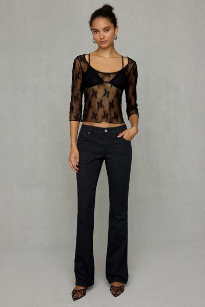 Pantalon Kimmy à jambe évasée et taille ultra basse BDG