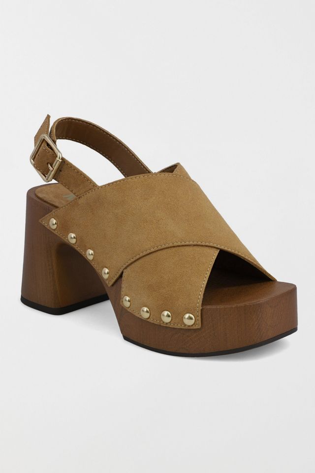 MIA Eudora Suede Slingback Wooden Platform Sandal #1