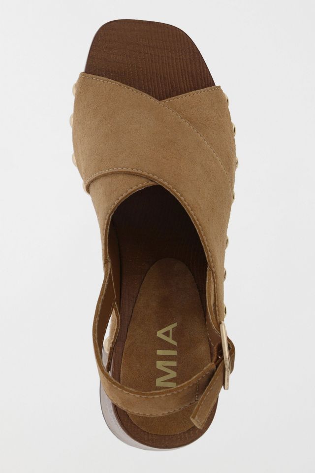MIA Eudora Suede Slingback Wooden Platform Sandal #3