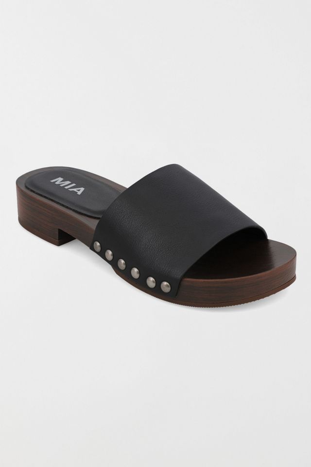 MIA Lanell Studded Wooden Slide Sandal #1
