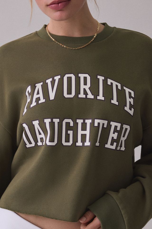 Favorite Daughter Collegiate Graphic Cropped Crew Neck Pullover #1