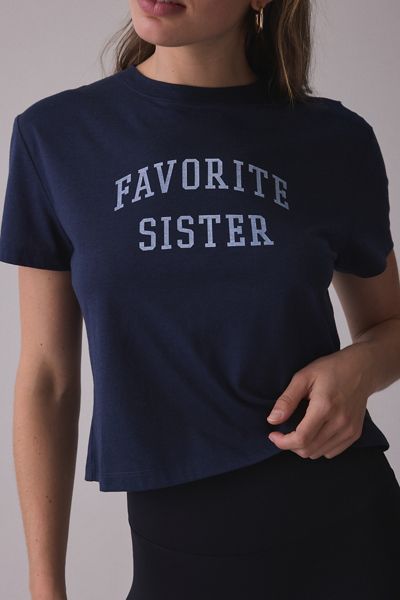Favorite Daughter Favorite Sister Graphic Cropped Tee