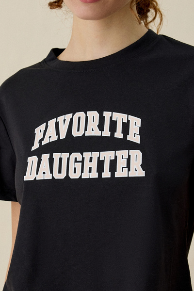 Favorite Daughter Collegiate Logo Graphic Cropped Tee
