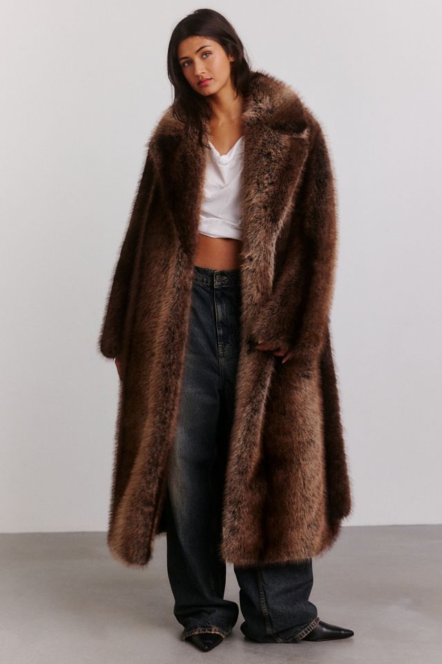 Azalea Wang Cersei Longline Faux Fur Jacket #2